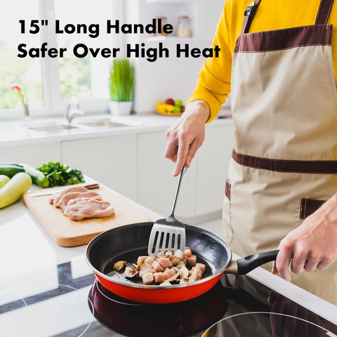 OYV heat-resistant utensils maintain shape when flipping sizzling foods