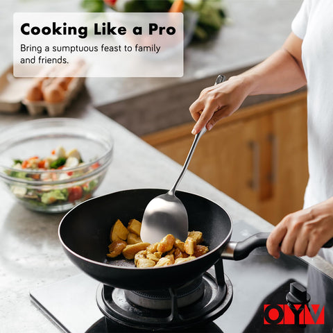 OYV 15-inch solid turner for flipping and lifting meats and vegetables