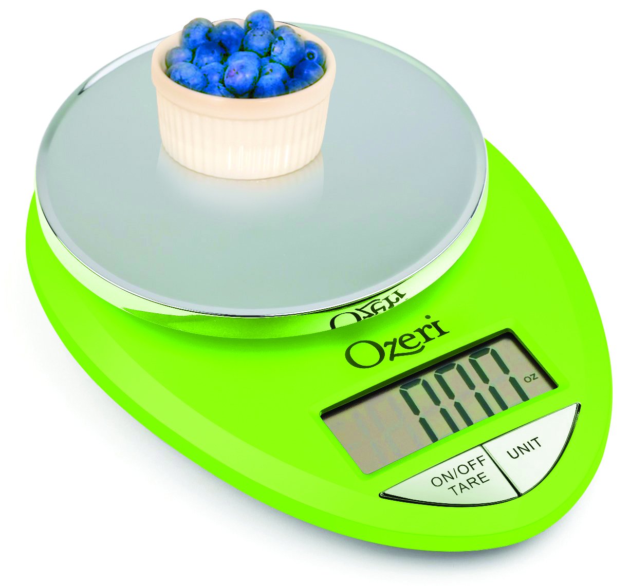 Ozeri Pro Digital Scale with bright LCD display for easy reading.