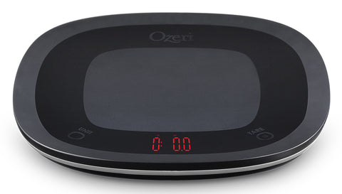 Ozeri Touch Scale showcasing a submersible design for kitchen cleaning
