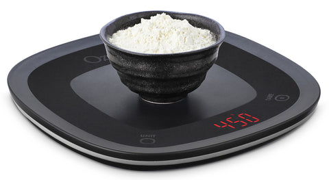 Ozeri Touch Scale unit switch lets you choose g, oz, ml instantly