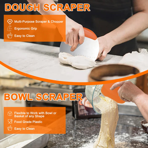 OZLOOK bowl scraper for easy mixing and cleanup.
