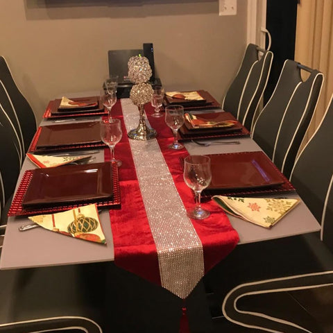 OZXCHIXU red table runner styled for festive gatherings