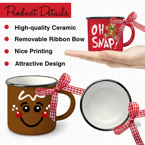 Paayna mini mug with buffalo plaid ribbon adds festive charm