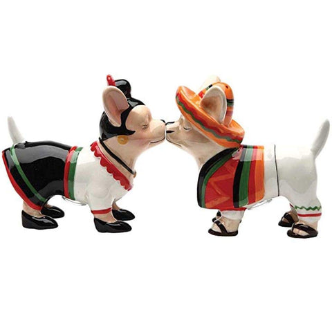 Pacific Giftware Chi Chi Chi Chihuahua salt and pepper shakers with magnetic design for easy pairing and storage.