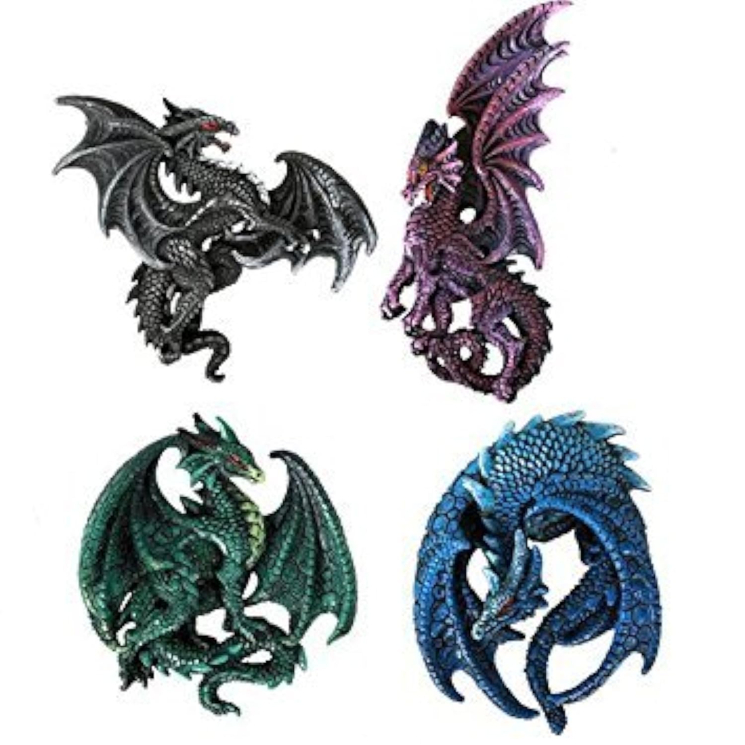 Pacific Giftware Dragons Lair Ruth Thompson set of 4 magnets on a fridge for whimsical decor