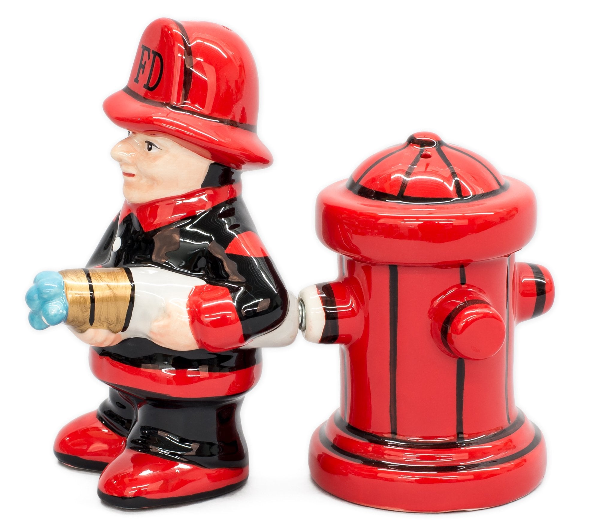 Pacific Giftware fireman hose shaker set on kitchen counter for lively table décor