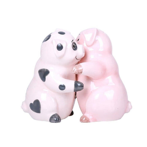 Pacific Giftware Hugging Pigs magnetic closeup showing magnets that keep shakers together.