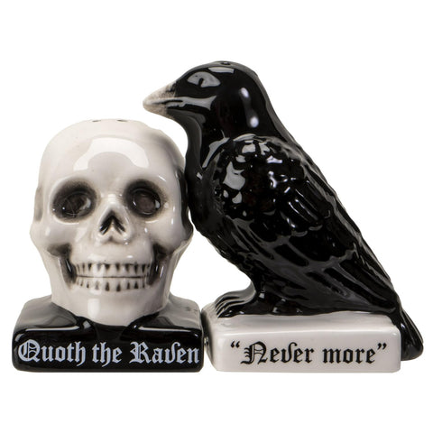 Pacific Giftware Quoth The Raven salt and pepper set, Halloween table display.