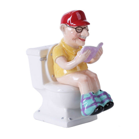 Pacific Giftware Reading Grandpa on Toilet salt and pepper shaker set adds playful flair to meals
