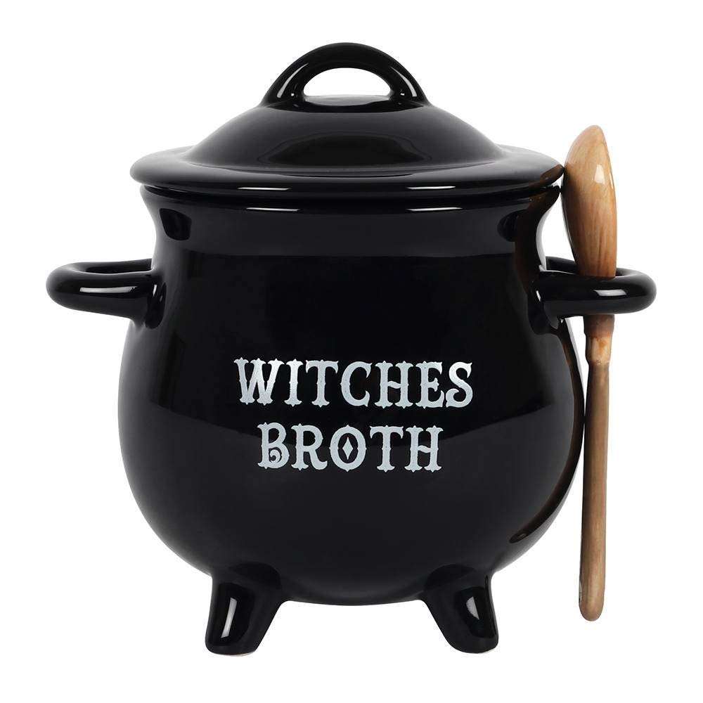 Pacific Giftware Witches Broth Cauldron Bowl with lid for cozy seasonal dining.