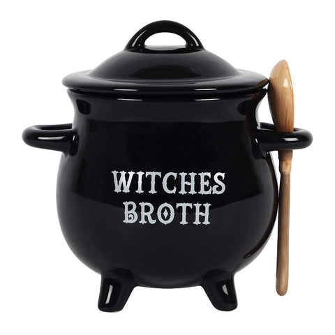 Pacific Giftware Witches Broth Cauldron Bowl with lid for cozy seasonal dining.