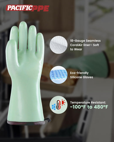 PACIFIC PPE seamless CoralAir liner keeps hands breathable during handling hot food.