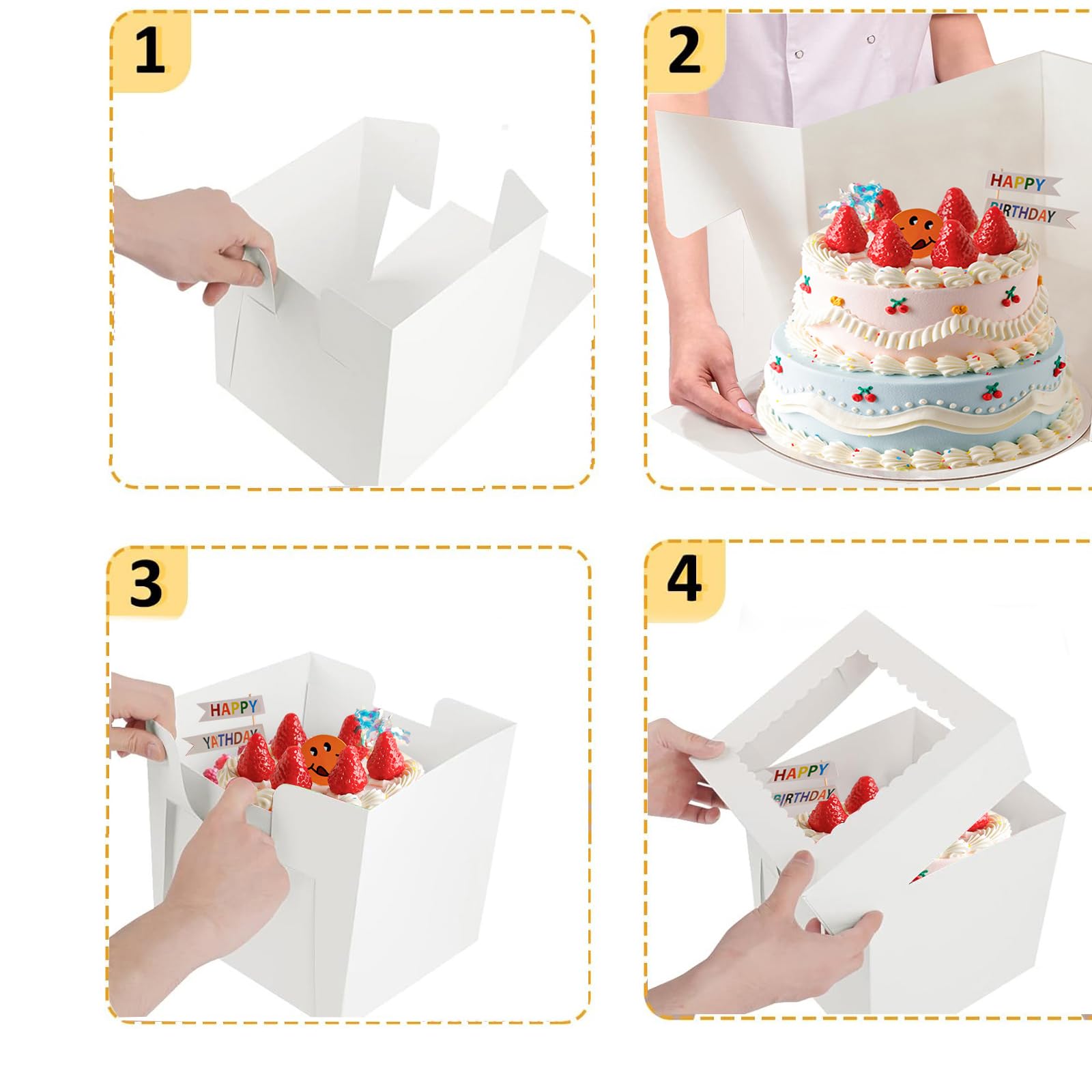 Packpal easy-assembly cake box saves time during setup.