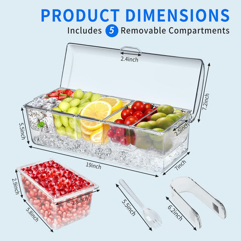 PADELE condiment caddy with lids shown open for easy access and organized layout