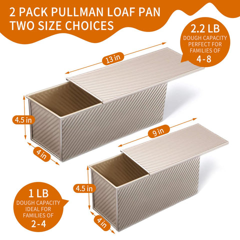 PADELE 9x4 mini pullman loaf pan with lid for small-batch loaves