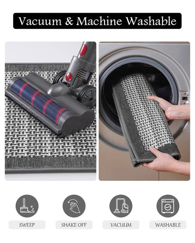 PADOOR kitchen mat with durable rubber backing protects floors.
