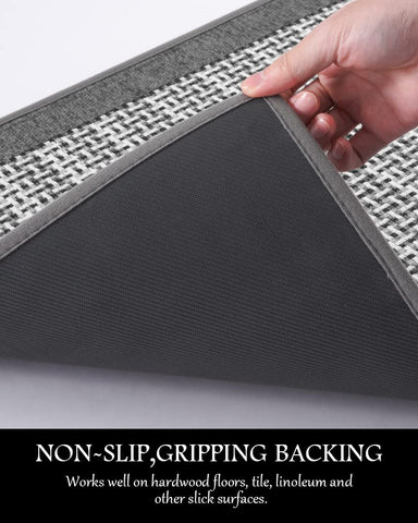 PADOOR kitchen mat flat-weave design facilitates easy cleaning.