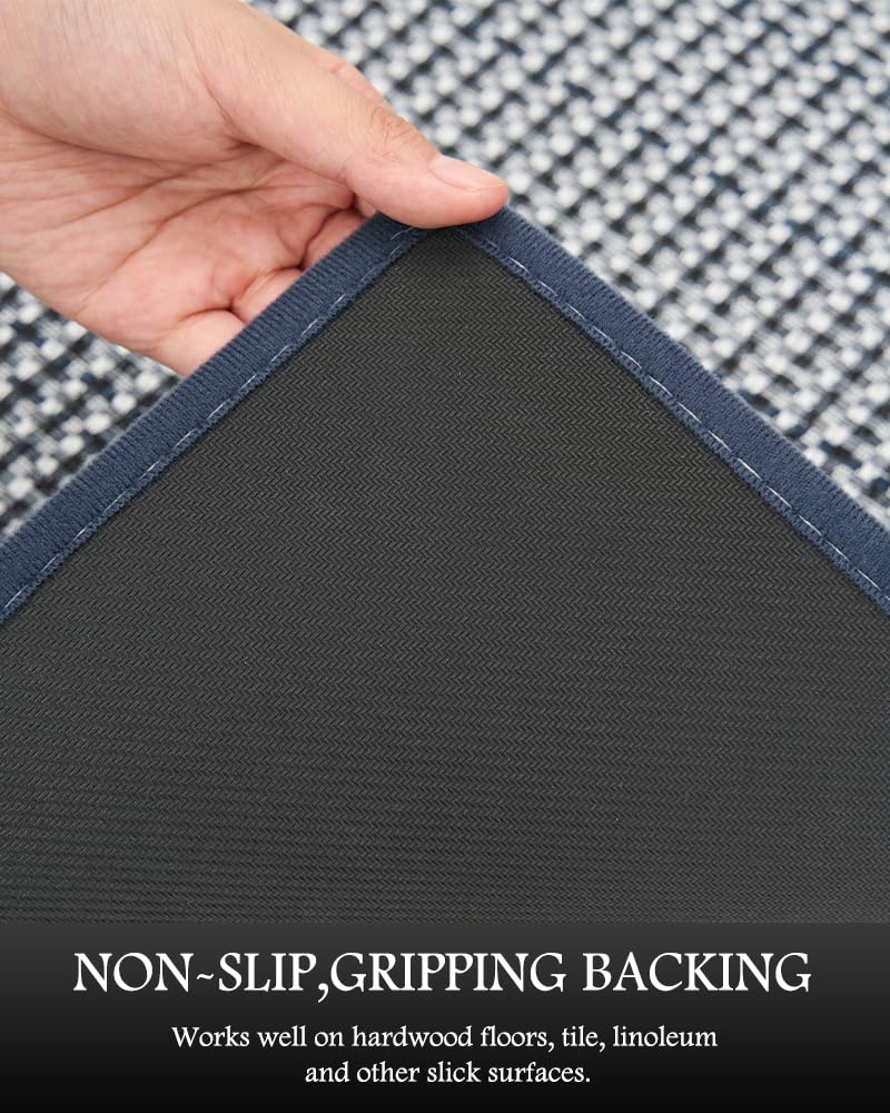 PADOOR non-slip backing demonstrates secure grip on tile or wood.