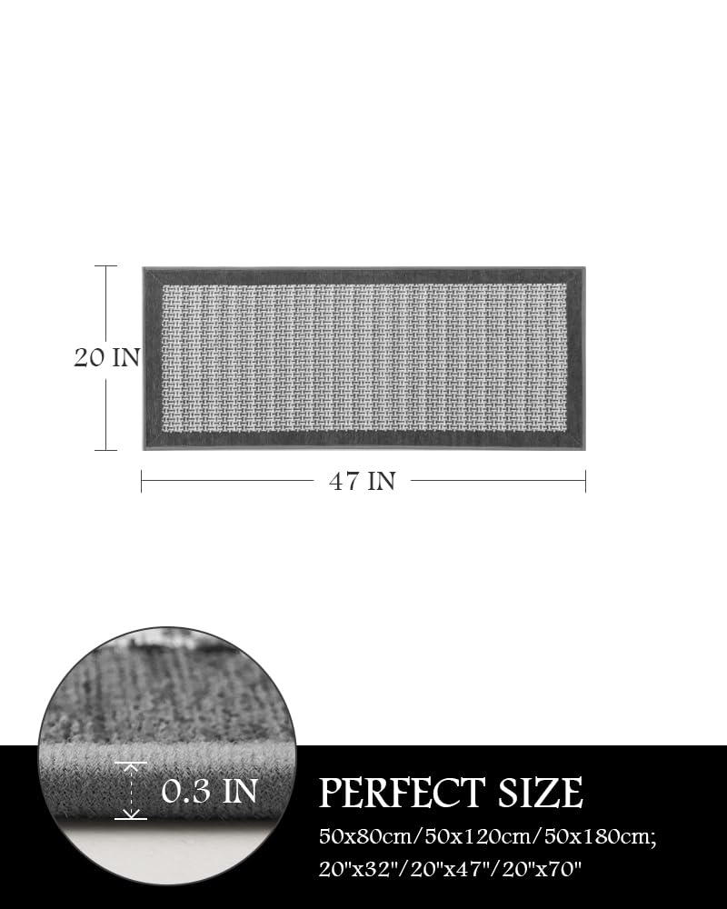 PADOOR kitchen rug shows non-slip backing for safe steps while cooking.