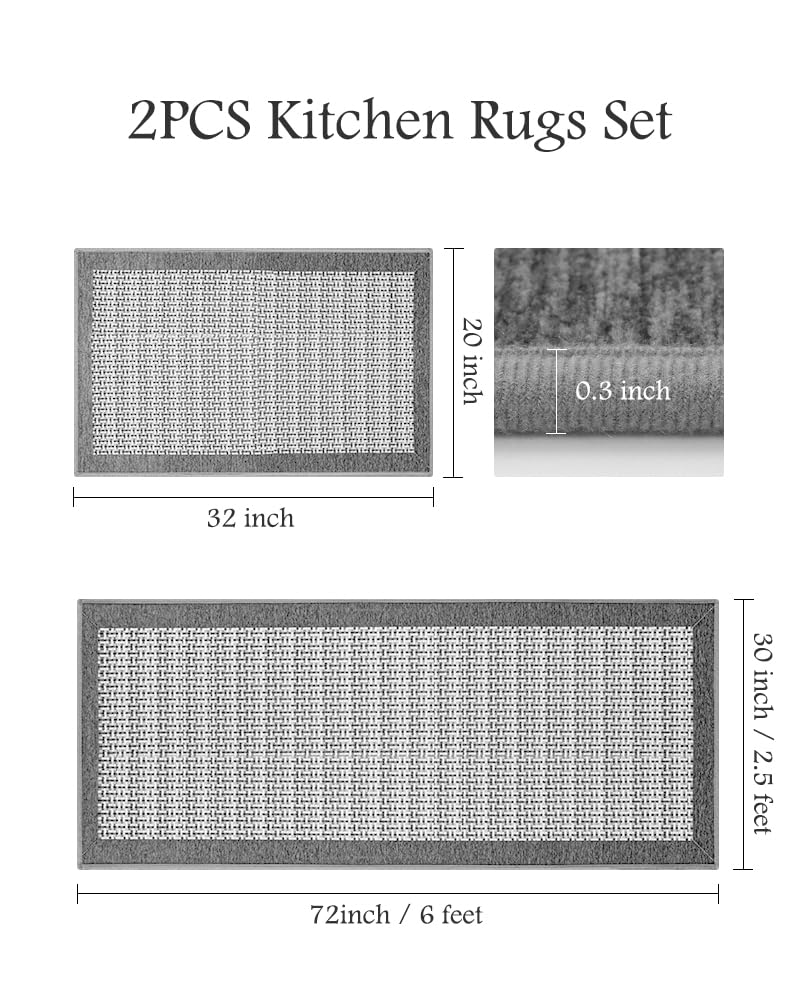 PADOOR front-sink mat 20x32 inches offers absorbent comfort while washing dishes.