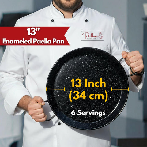 Even heat bottom ensures uniform cooking in the Paelluxe pan