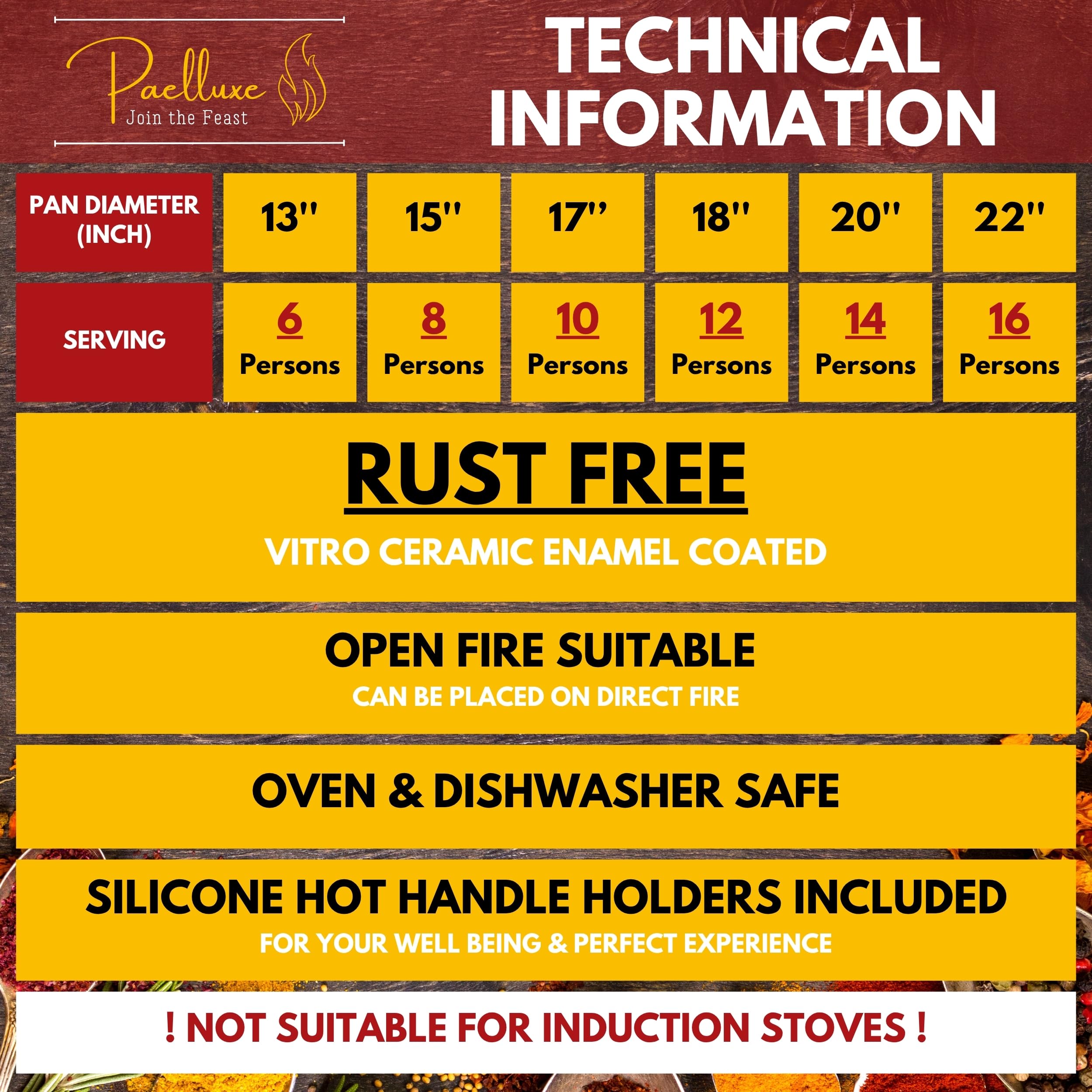 Paelluxe Paella Pan outdoors with fire setup demonstrates outdoor cooking
