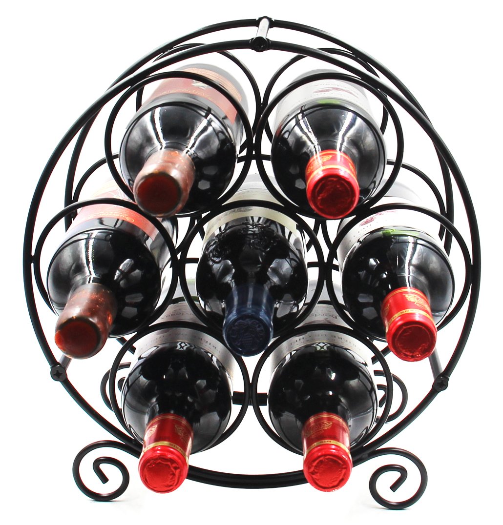 PAG 7-bottle wine rack on countertop saves space