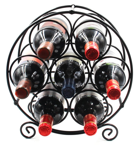 PAG 7-bottle wine rack on countertop saves space