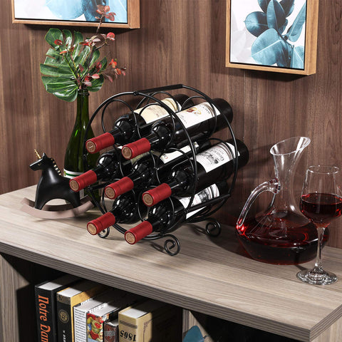 PAG 7-bottle wine rack metal construction ensures durability