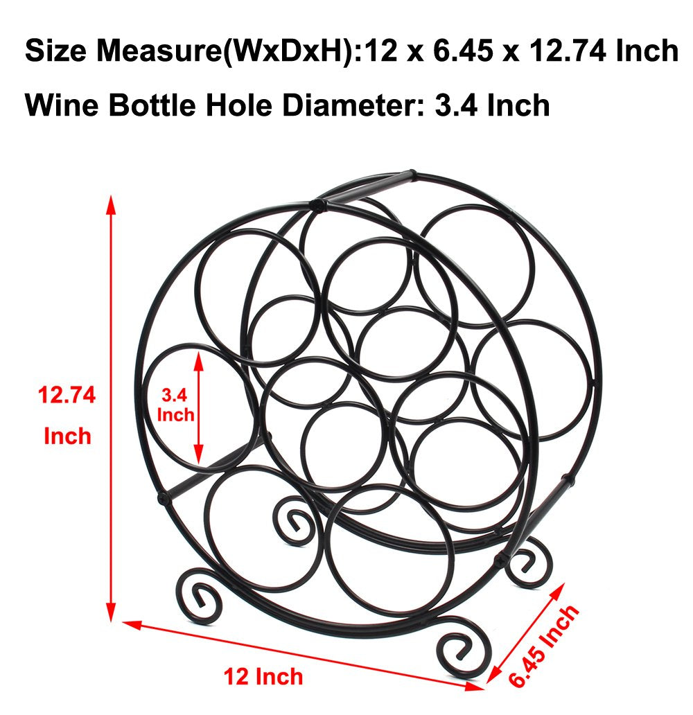 PAG 7-bottle wine rack side profile shows compact footprint