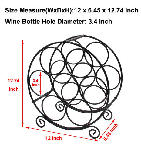 PAG 7-bottle wine rack side profile shows compact footprint