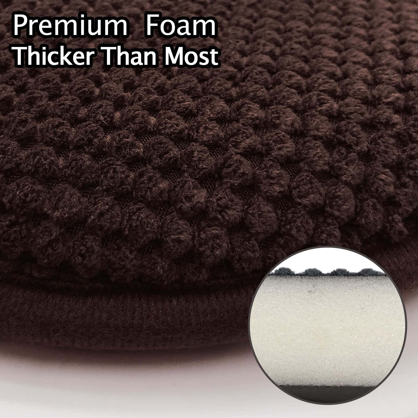 PAGGED close-up stitching on tufted microfiber cover for durable daily use
