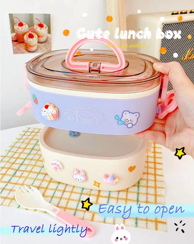 Paidideng Kawaii Bento Box microwave-safe lid for reheating meals