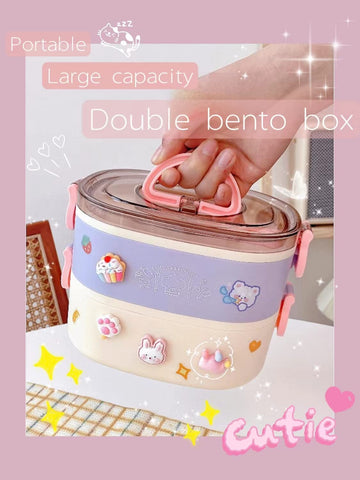 Paidideng Kawaii Bento Box two-layer leakproof system keeps portions tidy