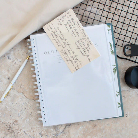 Paige McRae Recipe Book Sage binding supports ongoing recipe collection.