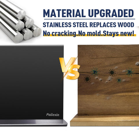 Pailexin magnetic knife block base with non-slip feet for stable placement.