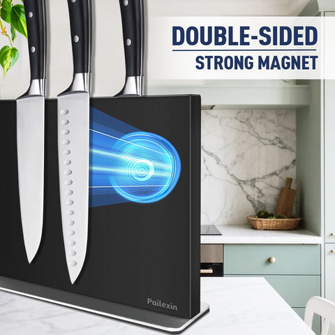 Pailexin magnetic knife block is dishwasher-safe for easy cleanup after cooking.