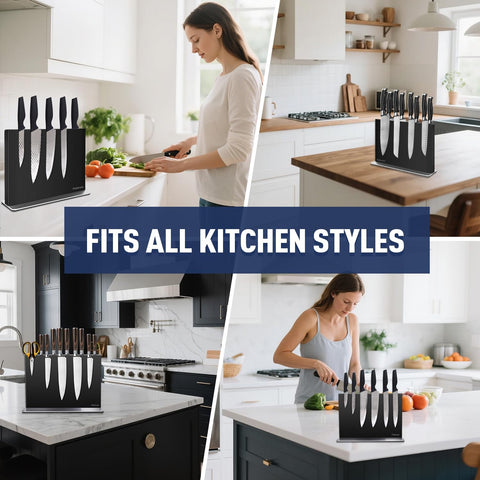 Pailexin space-saving design keeps knives within reach on counters.