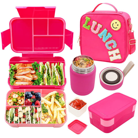 PainZieteg Bento lunch box set for kids, colorful and organized for school meals.