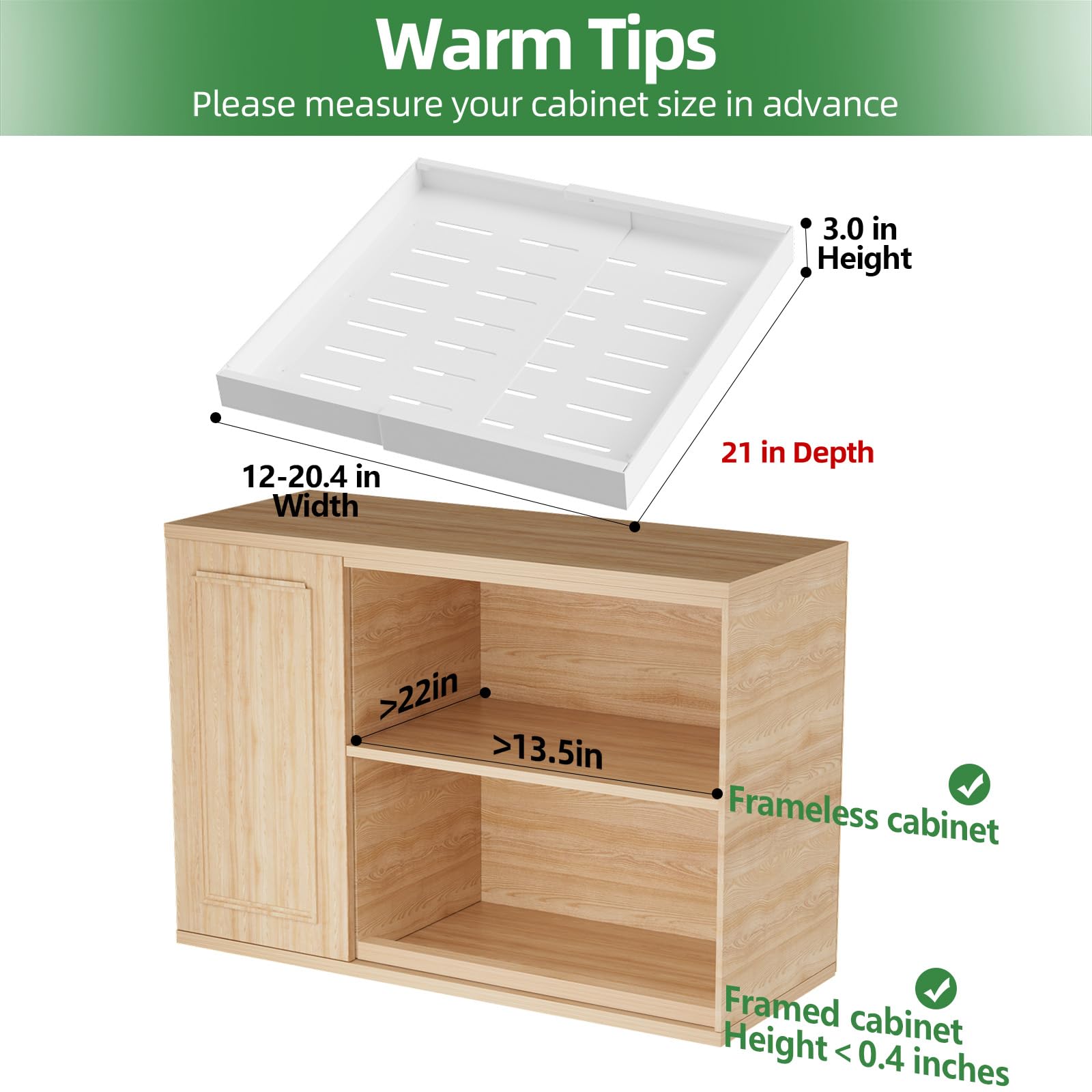 PAKETA extendable rails demonstrate smooth, adjustable fit in different cabinet sizes.
