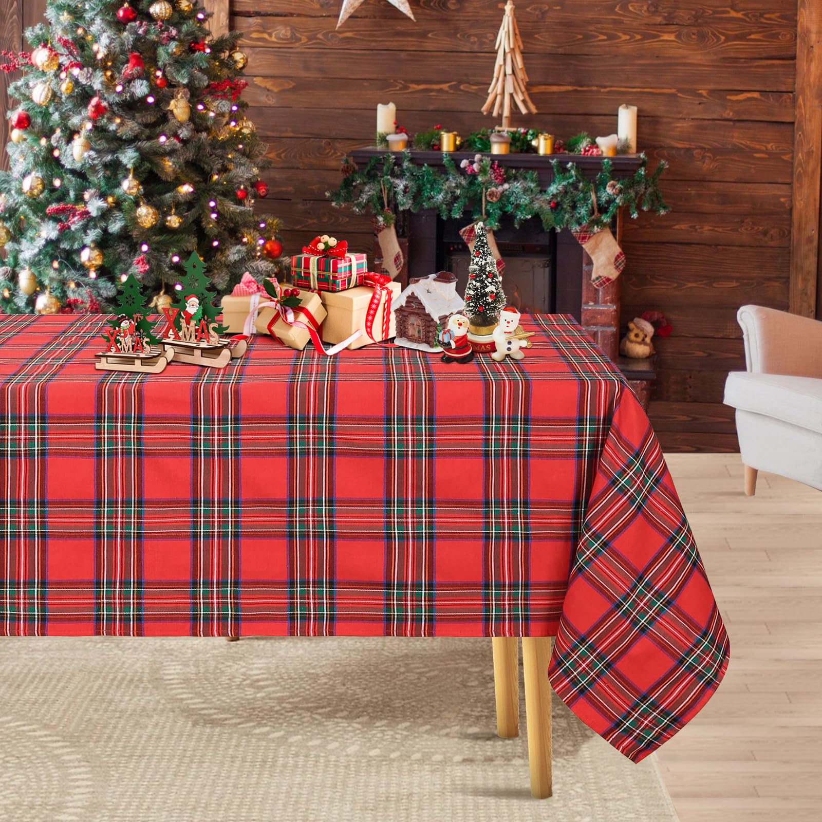 PakiInno Buffalo Plaid tablecloth red color enhances festive ambiance.
