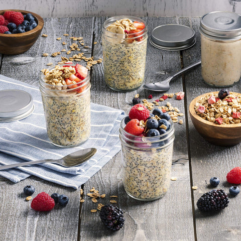 Paksh Novelty 10-pack glass jars arranged in flat lay.