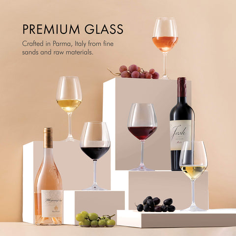 Paksh Novelty bulb-shaped wine glass sits comfortably in hand and promotes graceful swirls.