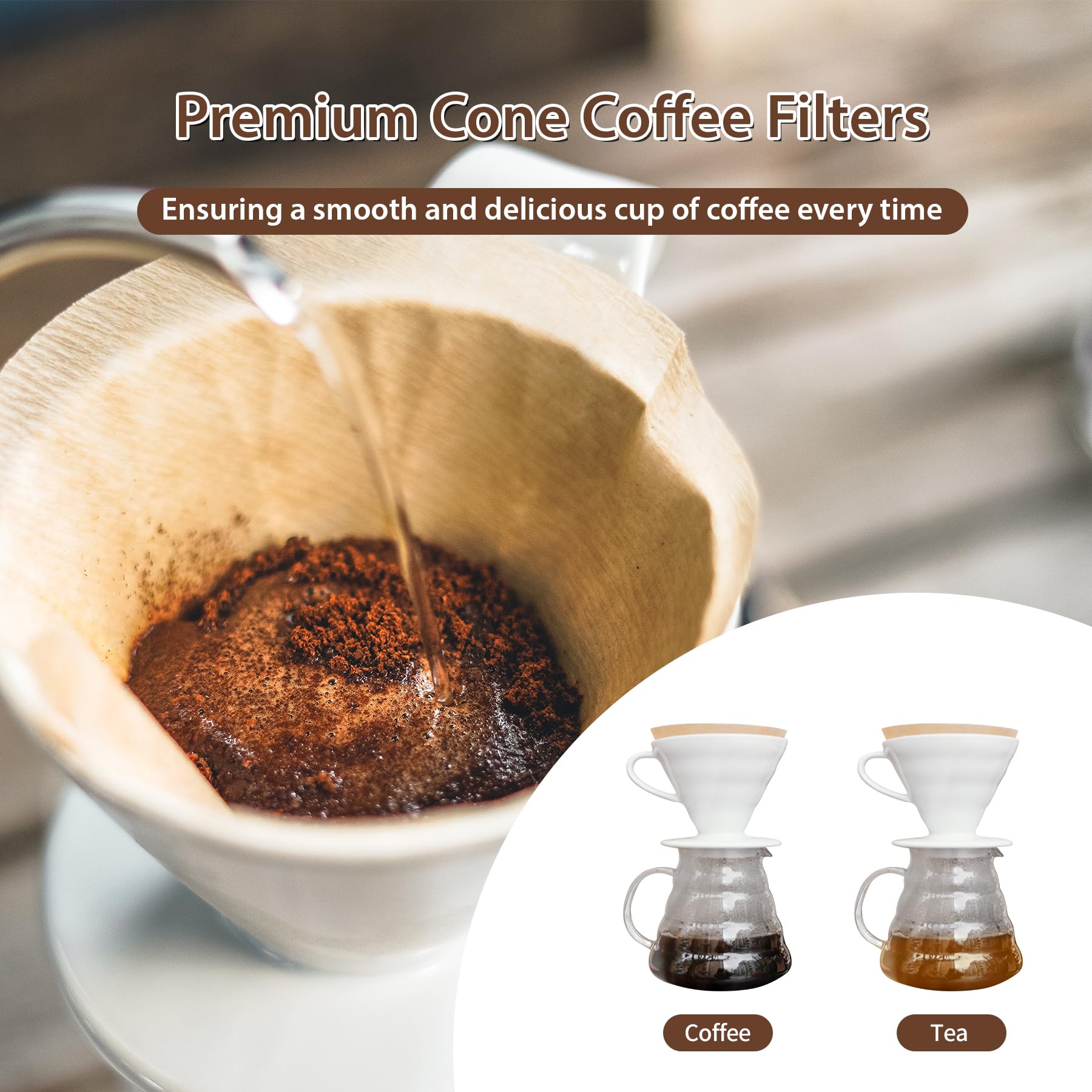 PakTalk eco-friendly unbleached paper filters for greener brewing.