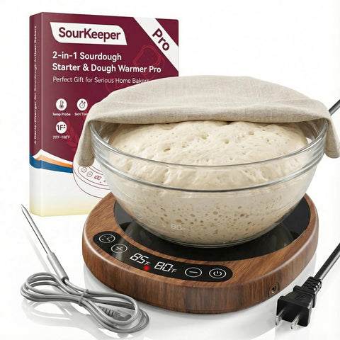 Pakusane SourKeeper dough probe shows real-time core temperature for precise proofing