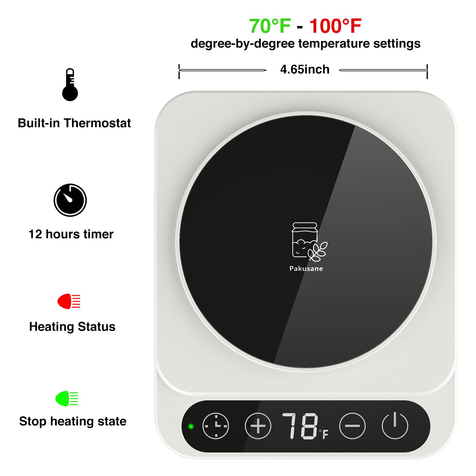 Pakusane temperature control panel shows real-time readings for easy adjustments.