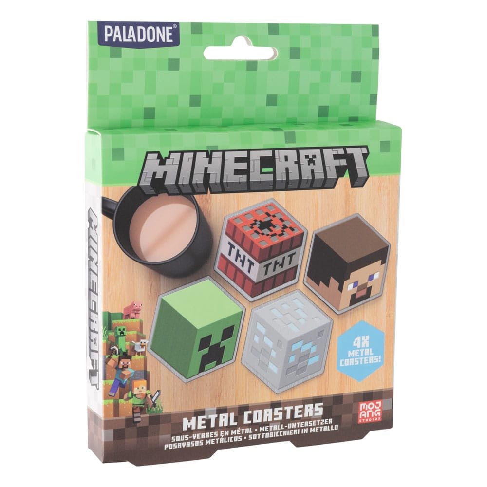 Paladone Minecraft metal coaster showing Diamond Ore adds a gem-like glow to your setup.