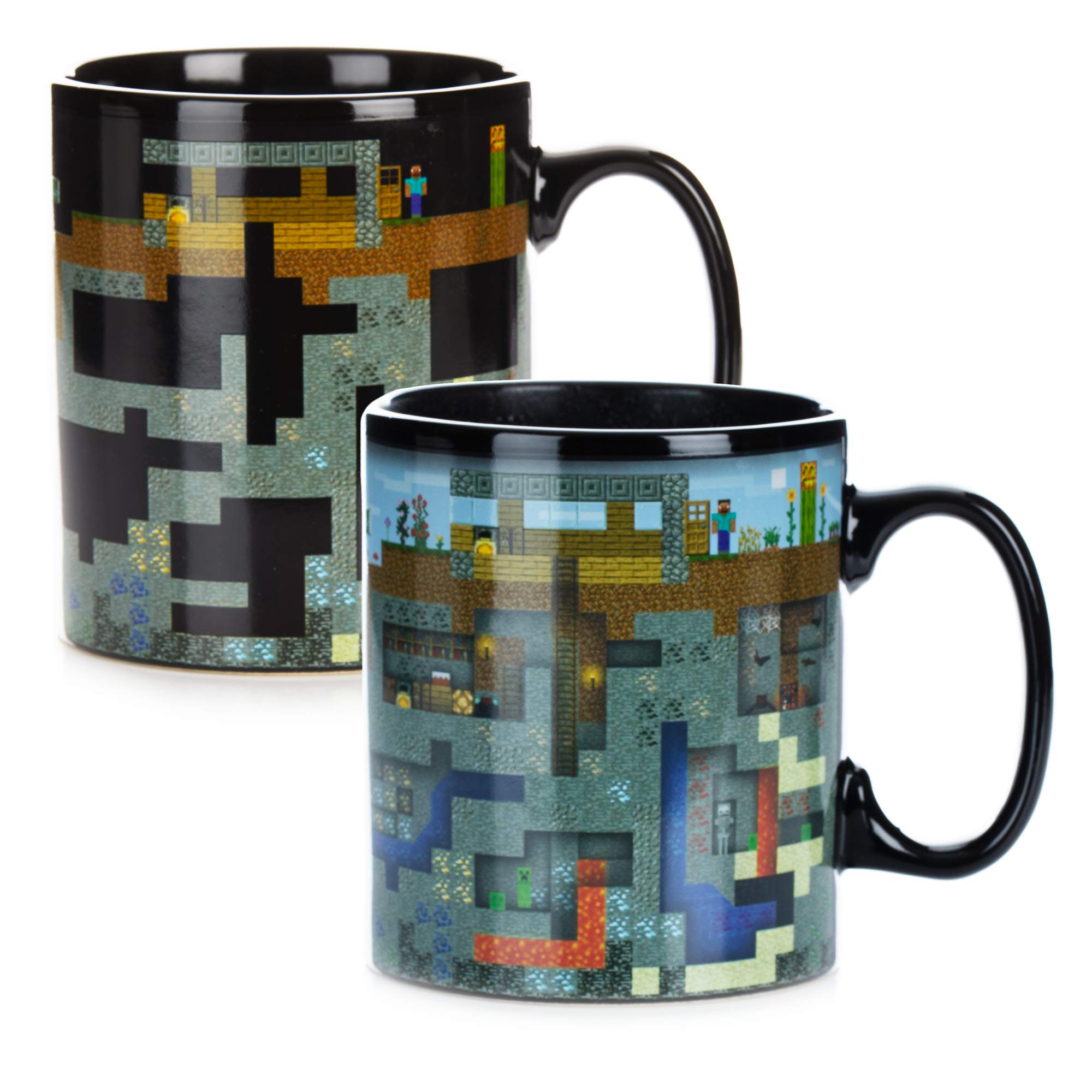 Paladone Minecraft XL mug heat-change scene reveal when hot liquid is poured