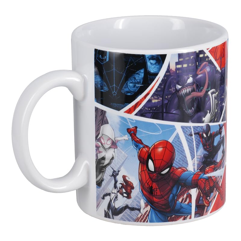 Paladone Spiderman mug ceramic texture showing durable glaze and finish.